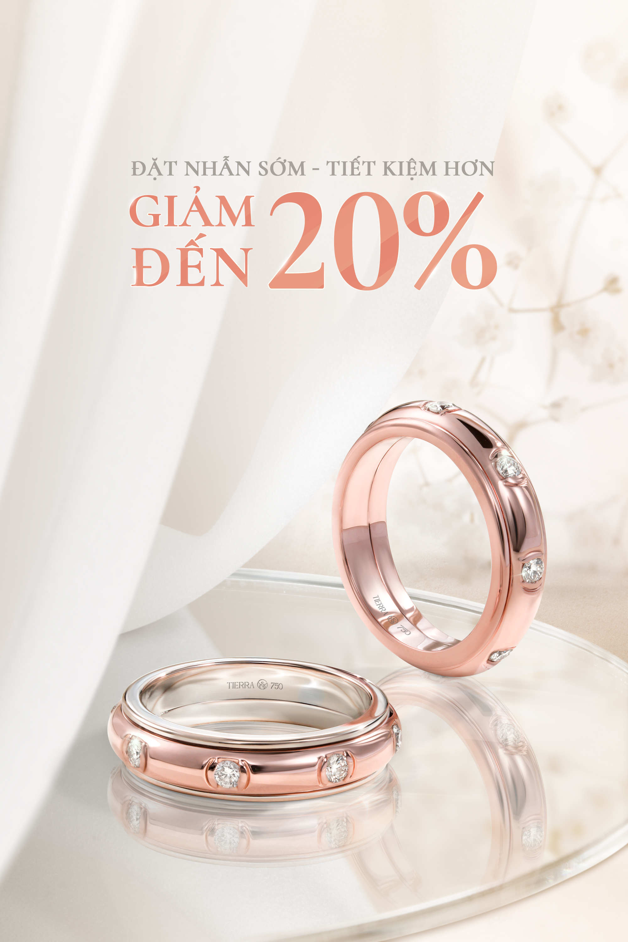 Đặt nhẫn sớm - Tiết kiệm đến 20% với nhẫn cưới tại Tierra